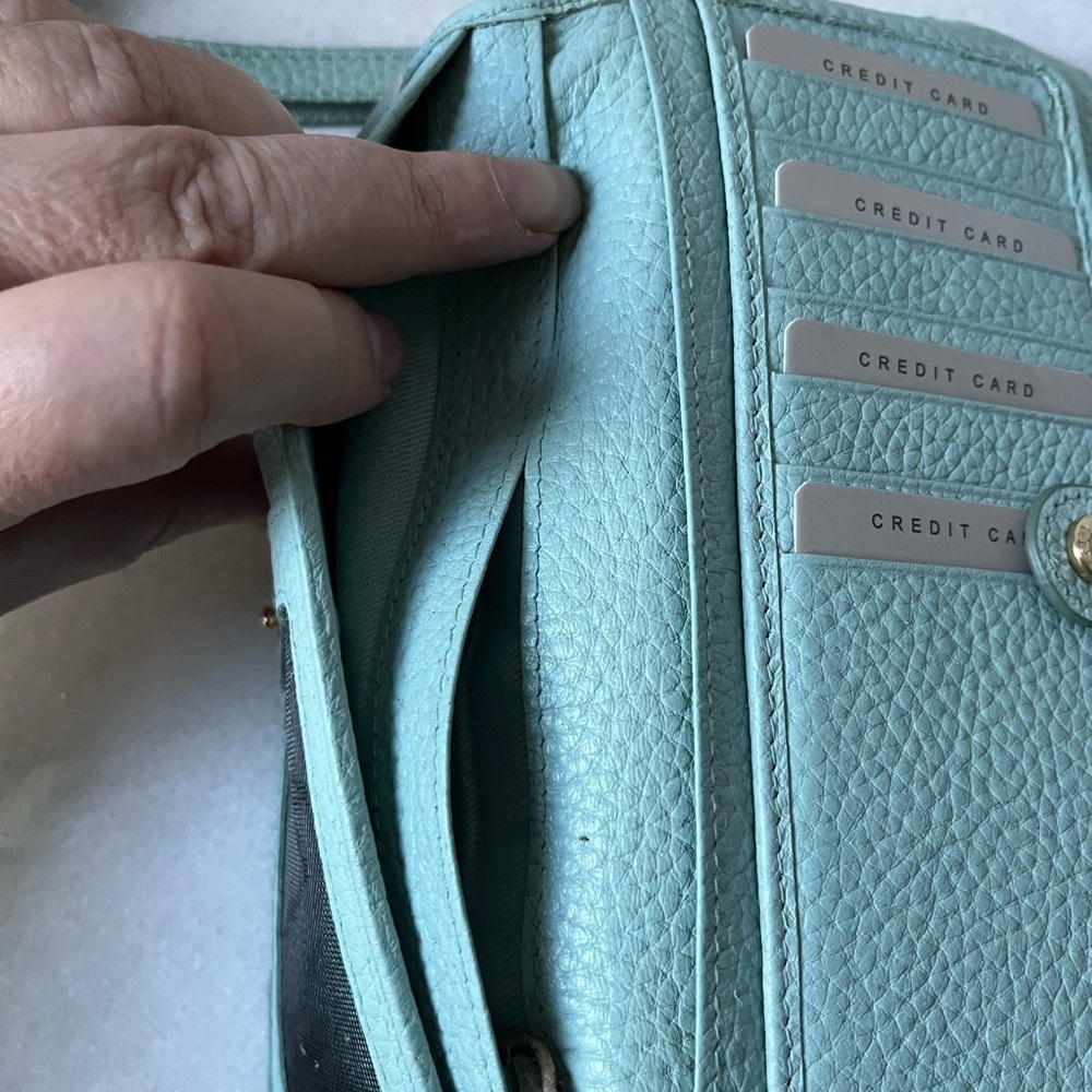 NEW Soft genuine Leather Wallet Wristlet Soft Light Green Made in India.. - Picture 16 of 16